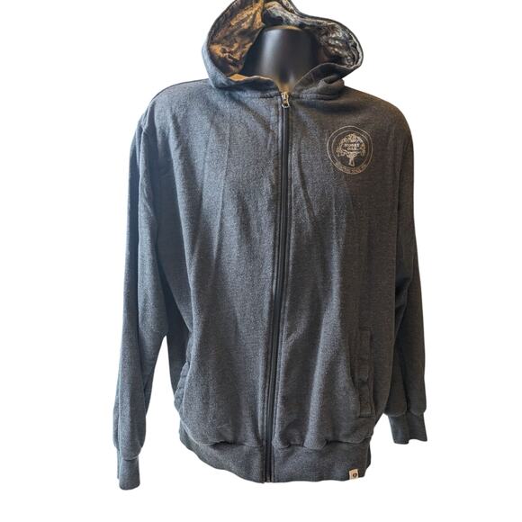 Mossy Oak Hoodie Men Large Camo Zip Outdoor Pullover Jacket Hiking Sweatshirt - Picture 9 of 16